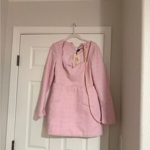 Oh Polly Pink Long-Sleeve Dress